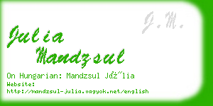 julia mandzsul business card